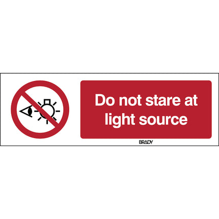 ISO Safety Sign  Do not stare at light source