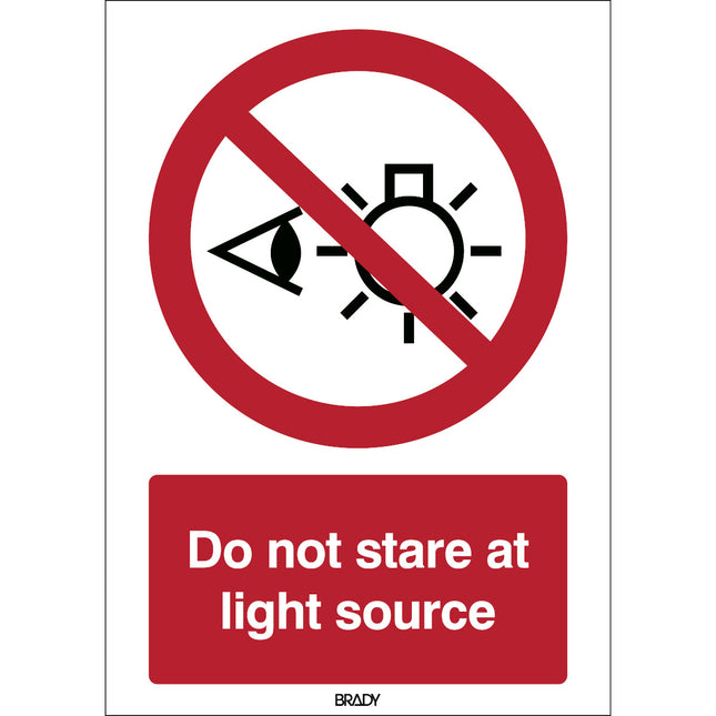 ISO Safety Sign  Do not stare at light source