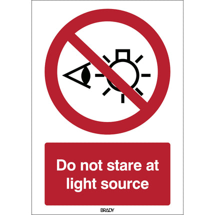 ISO Safety Sign  Do not stare at light source