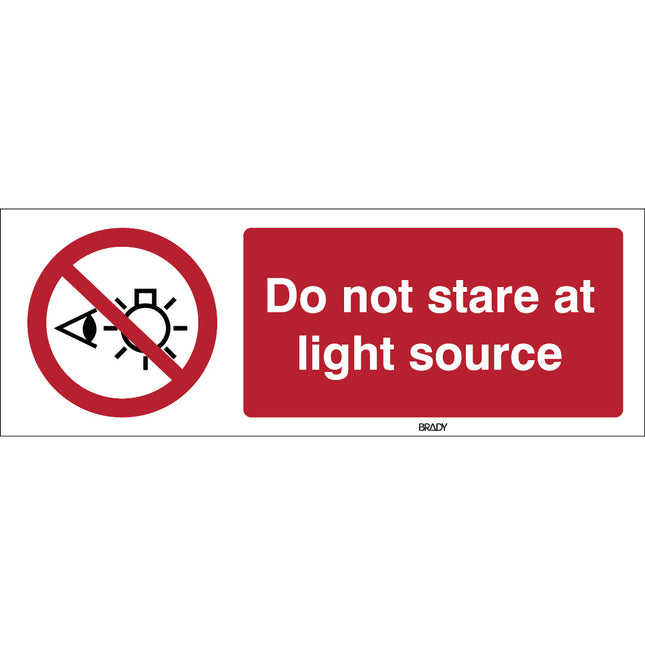 ISO Safety Sign  Do not stare at light source