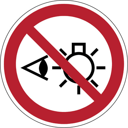 ISO Safety Sign  Do not stare at light source