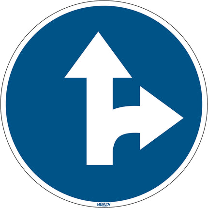 Floor Sign Go straight and right