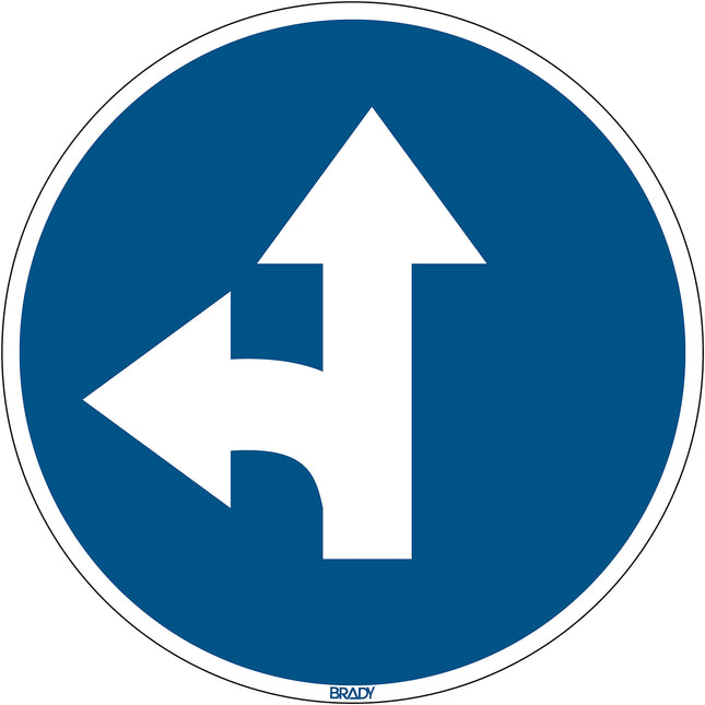 Floor Sign Go straight and left
