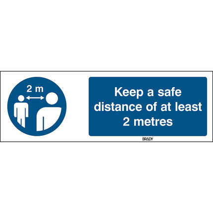 Safety Sign  Keep a safe distance of at least 2 metres
