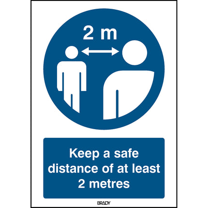 Safety Sign  Keep a safe distance of at least 2 metres