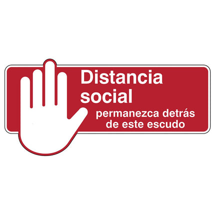 Safety Sign  Social Distancing Please remain behind this screen
