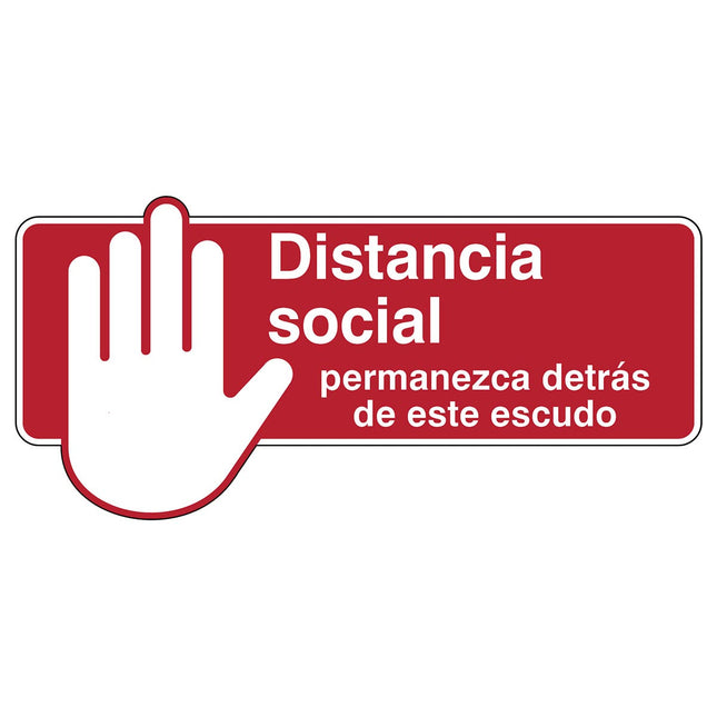 Safety Sign  Social Distancing Please remain behind this screen