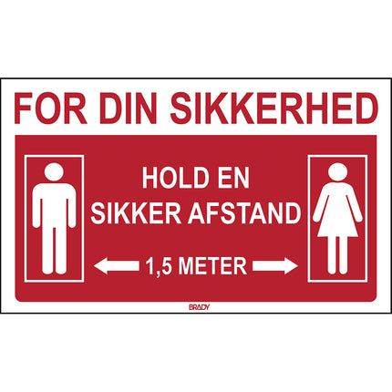 Floor Sign  For your safety Keep a safe distance 15 metres