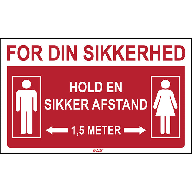 Floor Sign  For your safety Keep a safe distance 15 metres