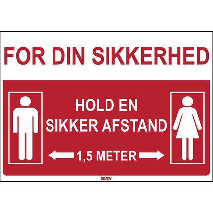 Safety Sign  For your safety Keep a safe distance 2 metres