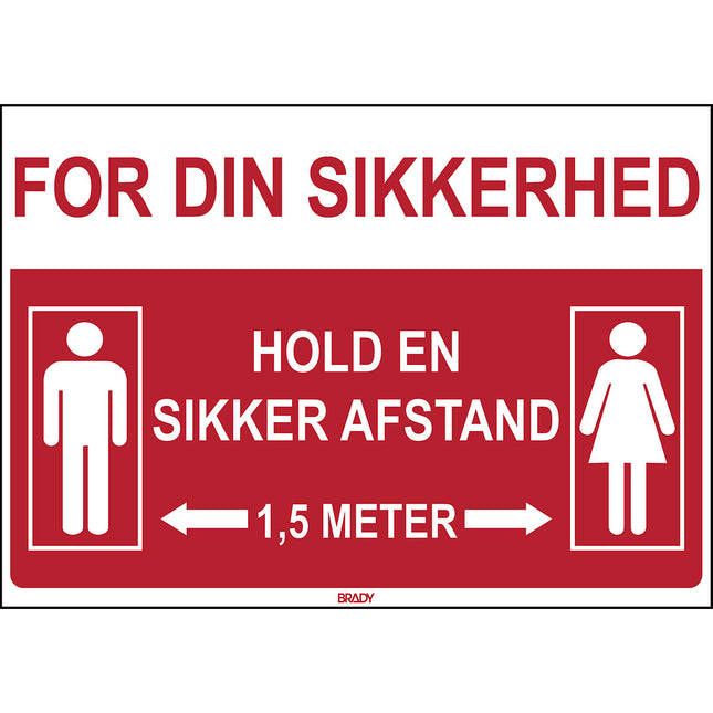 Safety Sign  For your safety Keep a safe distance 2 metres