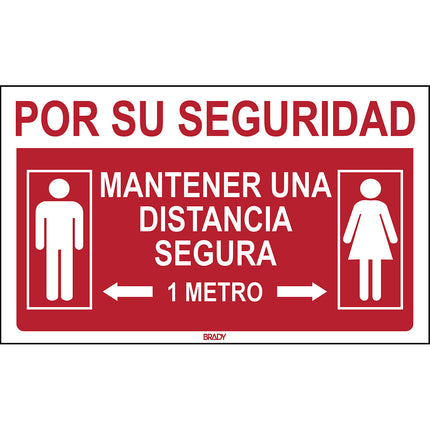 Floor Sign  For your safety Keep a safe distance 15 metres