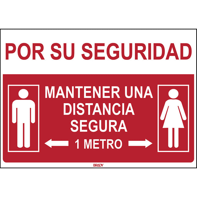 Safety Sign  For your safety Keep a safe distance 2 metres