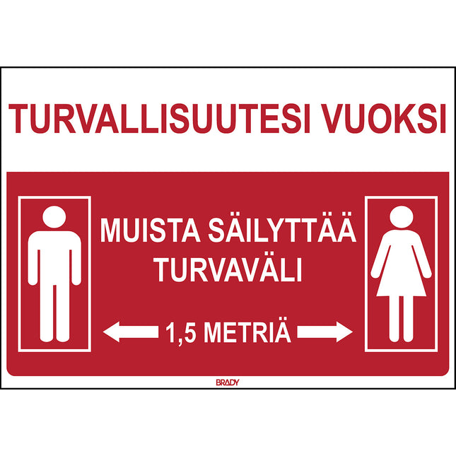 Safety Sign  For your safety Keep a safe distance 2 metres