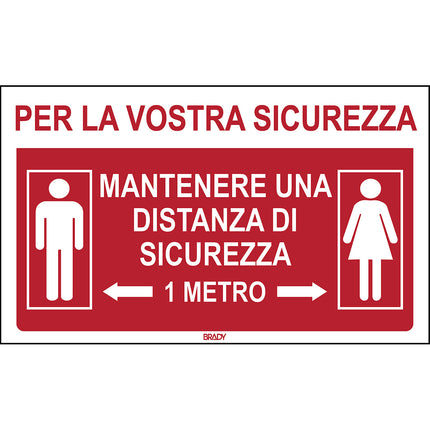 Floor Sign  For your safety Keep a safe distance 15 metres