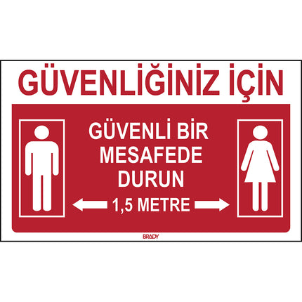 Floor Sign  For your safety Keep a safe distance 15 metres