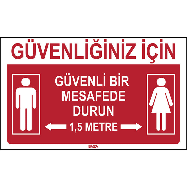 Floor Sign  For your safety Keep a safe distance 15 metres
