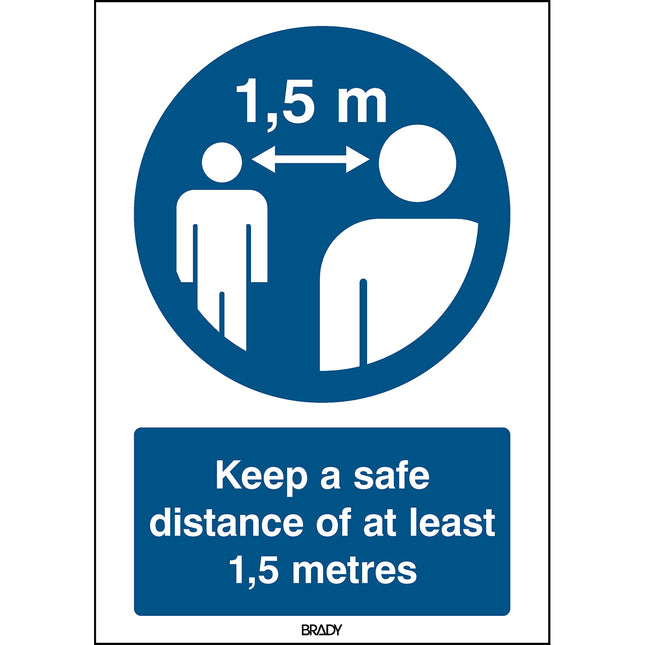Safety Sign  Keep a safe distance of at least 15 metre