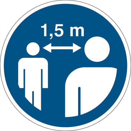 Safety Sign  Keep a safe distance of at least 15 metre