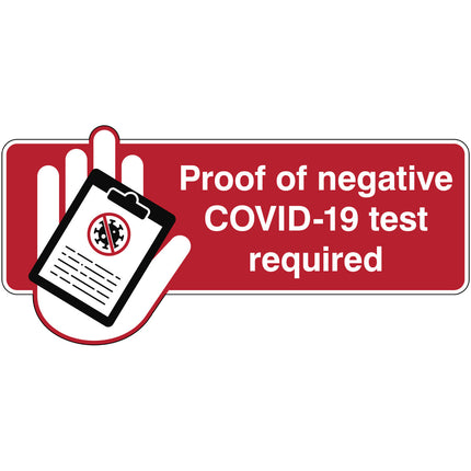 Proof of negative COVID 19 test required