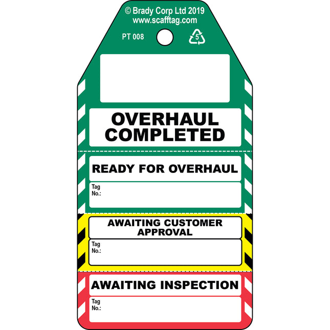 Overhaul completed  4 part tag