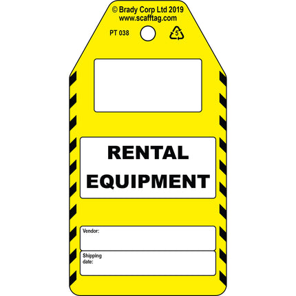 Rental Equipment Vendor tag