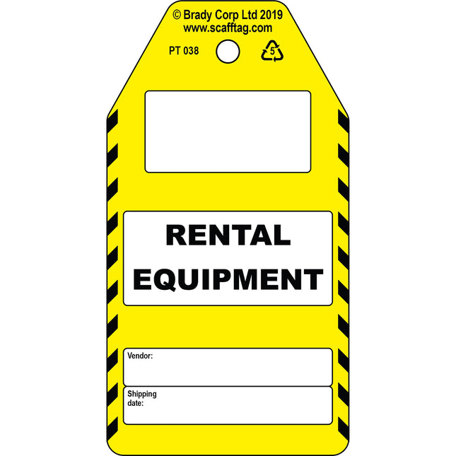 Rental Equipment Vendor tag