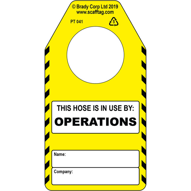 Hose operations tag