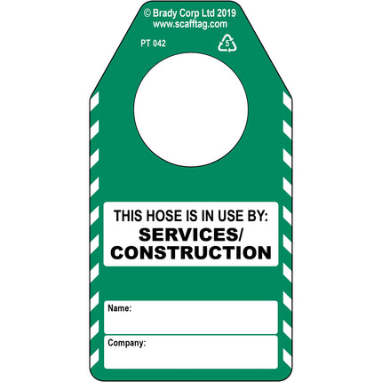 Hose construction services tag