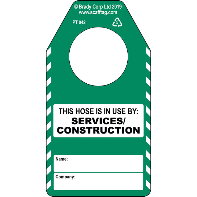 Hose construction services tag