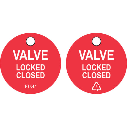 Valve Locked CLOSED tag