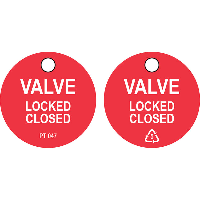 Valve Locked CLOSED tag