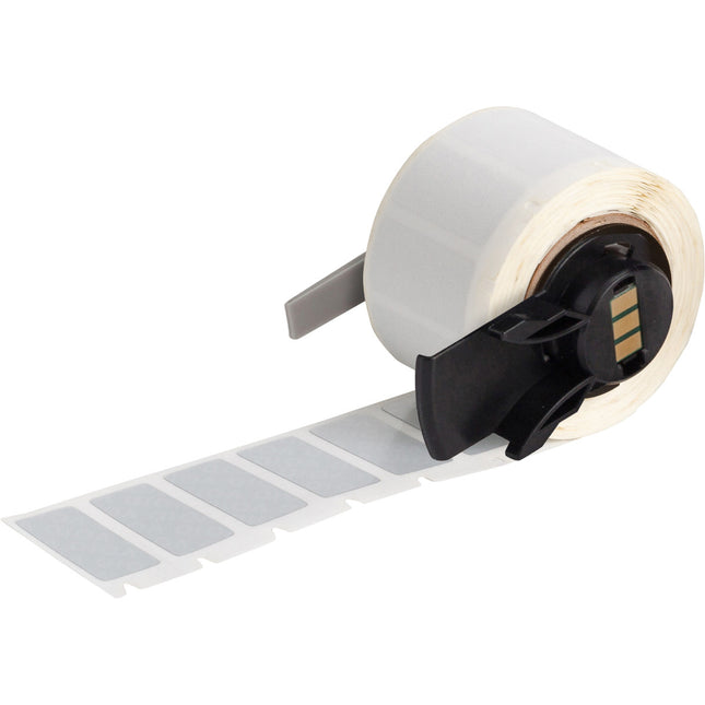 VOID Pattern Tamper Evident Matte Metallised Polyester Labels for M610 M611 BMP61 M710 with media adapter and BMP71 with media adapter