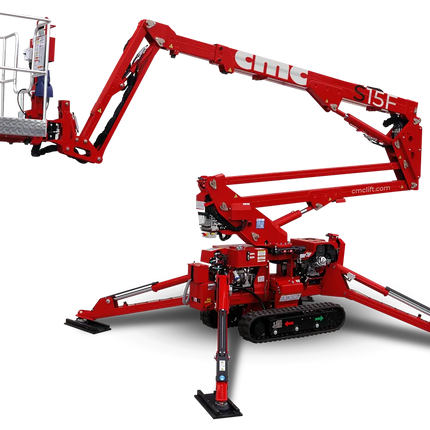 رافعة عنكبوتية هيدروليكية CMC S15F – ارتفاع عمل 14.8 متر، امتداد أفقي 8.7 متر

