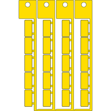 Non adhesive yellow tag 9x20