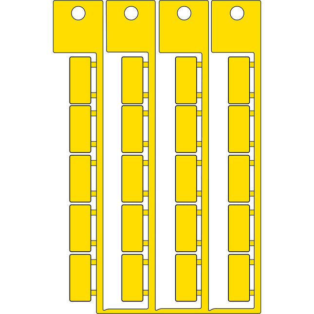 Non adhesive yellow tag 9x20