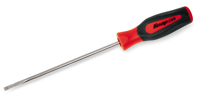 Snap-on Flat Tip Instinct® Hard Grip Cabinet Screwdriver (Red) 8" blade | SHD480R