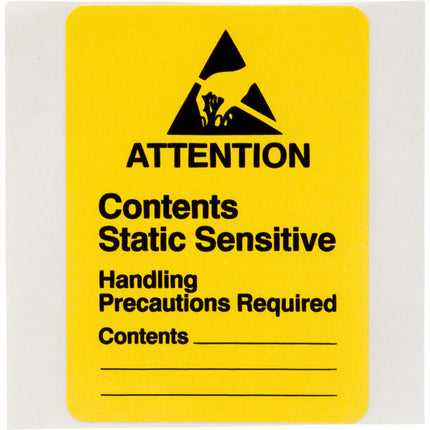 ATTENTION CONTENTS STATIC SENSITIVE HANDLING PRECAUTIONS REQ Labels