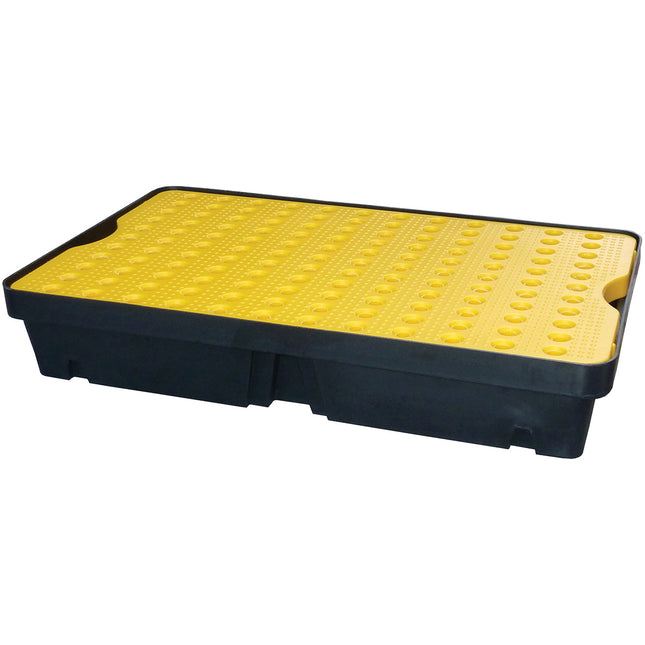 Spill Tray 60 Litre Black Base Yellow Platform