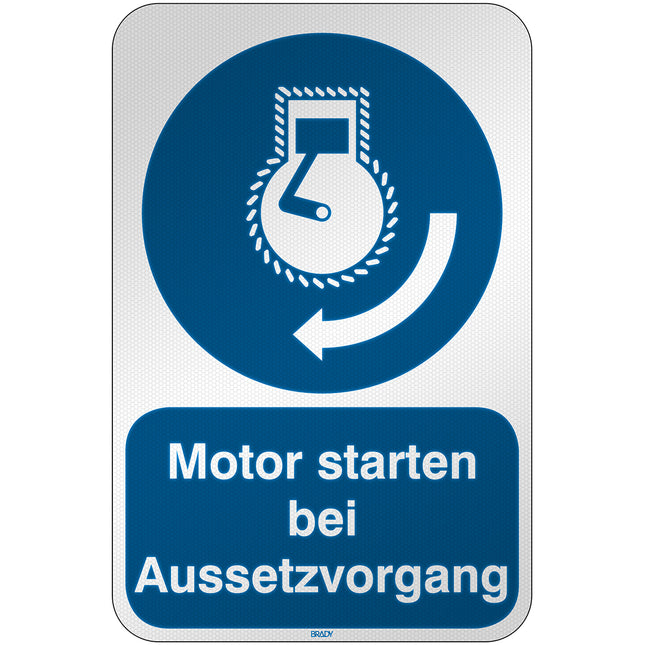 ISO Safety Sign  Start engine in launch sequence