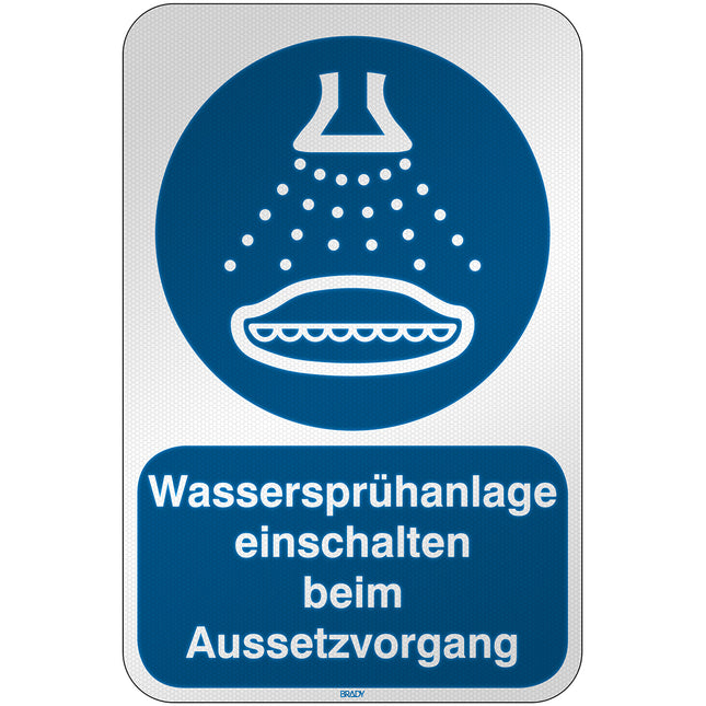 ISO Safety Sign  Start water spray in launch sequence