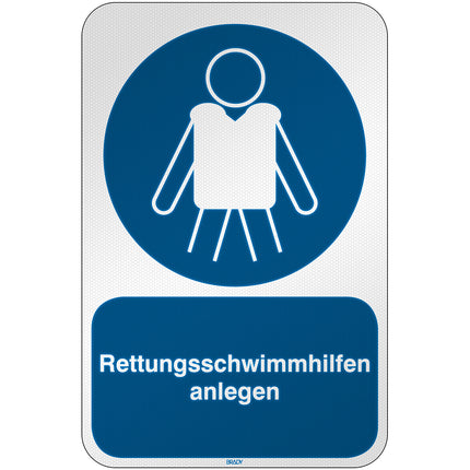 ISO Safety Sign  Wear personal flotation devices