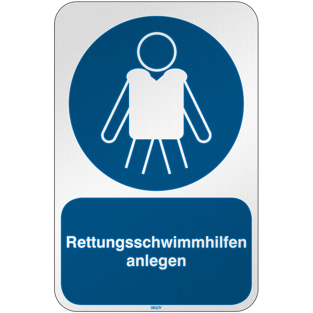 ISO Safety Sign  Wear personal flotation devices