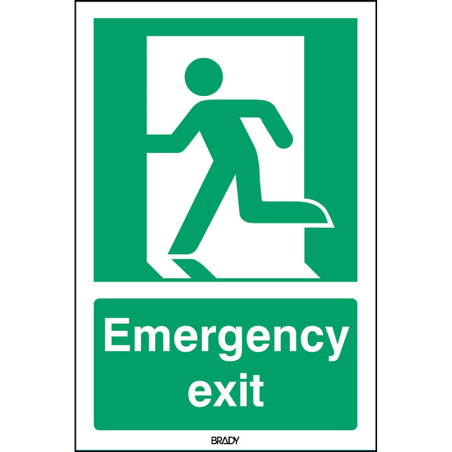 ISO Safety Sign  Emergency exit left