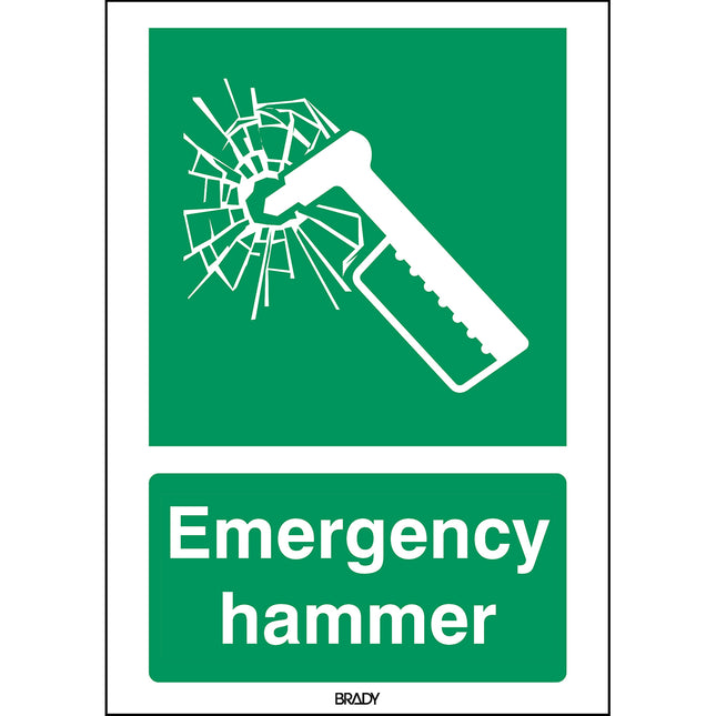 ISO Safety Sign  Emergency hammer
