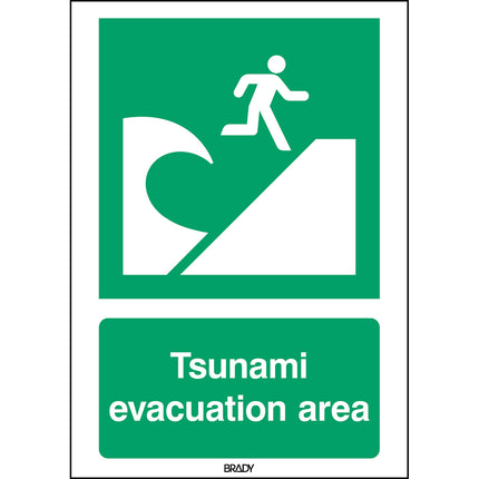 ISO Safety Sign  Tsunami evacuation area