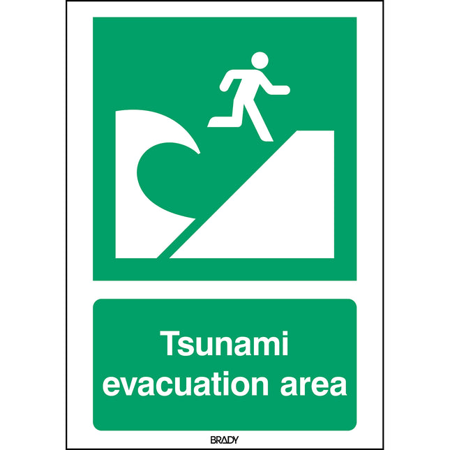 ISO Safety Sign  Tsunami evacuation area