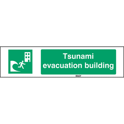 ISO Safety Sign  Tsunami evacuation building