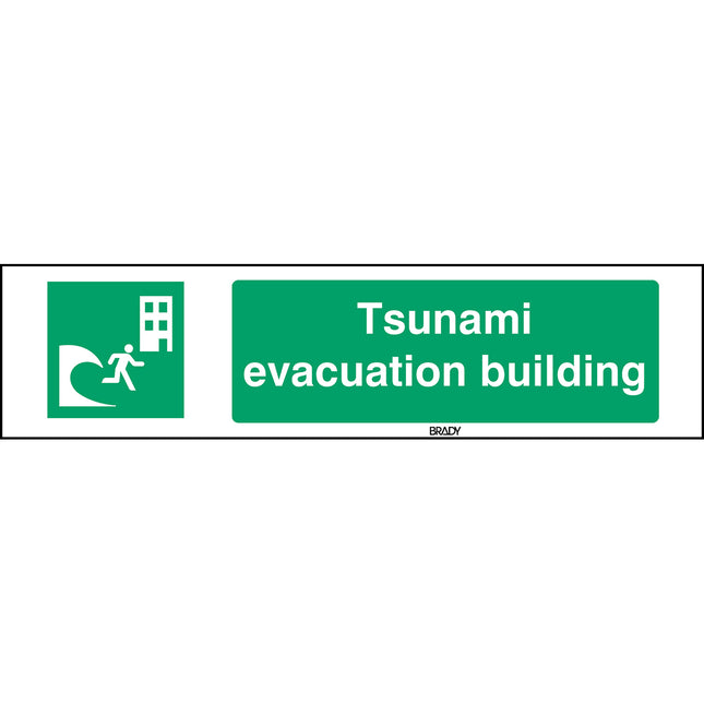 ISO Safety Sign  Tsunami evacuation building