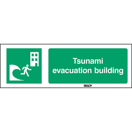 ISO Safety Sign  Tsunami evacuation building
